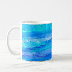 Aqua Blue, Lila und Aquamarin Abstrakt Art Kaffeetasse