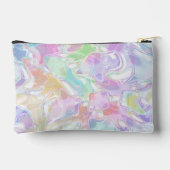 Aqua Blue Lime Green Pink Lila Art Muster Zubehörtasche (Rückseite)