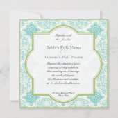 Aqua Blue Limon Iris Quatrefolie Hochzeit Einladun Einladung (Vorderseite)