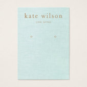 Aqua Blue Linen (Bild) Earring Display Card (Vorderseite)