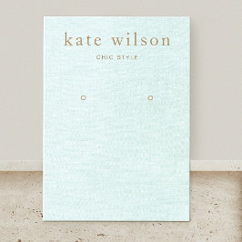 Aqua Blue Linen (Bild) Earring Display Card
