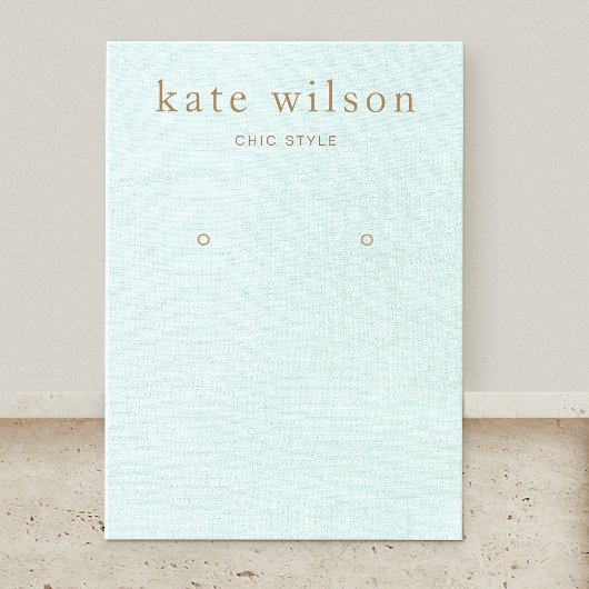 Aqua Blue Linen (Bild) Earring Display Card