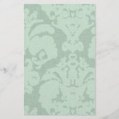 Aqua Blue Linen Damask Briefpapier (Vorderseite)
