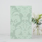 Aqua Blue Linen Damask Briefpapier (Stehend Vorderseite)
