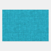 Aqua Blue Linen Geschenkpapier Set (Vorderseite)