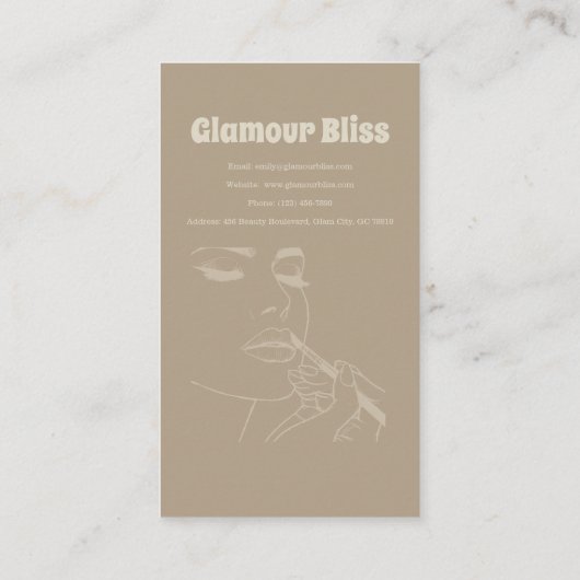 Aqua Blue Makeup Visitenkarte (Rückseite)