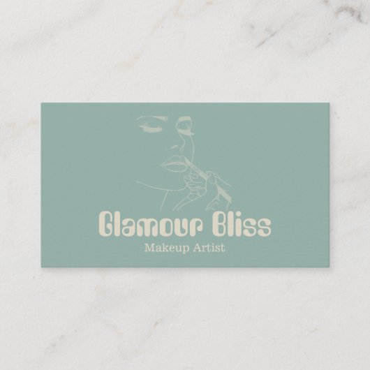 Aqua Blue Makeup Visitenkarte (Vorderseite)