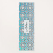 Aqua Blue Mandala Personalisiert Yoga Mat Yogamatte (Vorderseite)