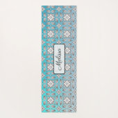 Aqua Blue Mandala Personalisiert Yoga Mat Yogamatte (Rückseite)