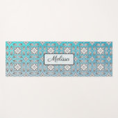 Aqua Blue Mandala Personalisiert Yoga Mat Yogamatte (Vorderseite (Horizontal))