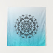 Aqua Blue Mandala Wine tasting in der Fattoria Mon Wandteppich (Vorderseite)