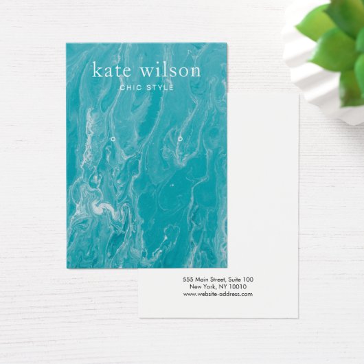 Aqua Blue Marble Earring Display Card (Schreibtisch)