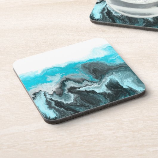 Aqua Blue Marble Getränkeuntersetzer (Linke Seite)