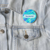 Aqua Blue Marble Textur Abstrakt Flüssig Muster Button (Beispiel)