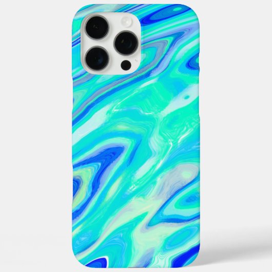 Aqua Blue Marble Textur Abstrakt Flüssig Muster Case-Mate iPhone Hülle (Rückseite)
