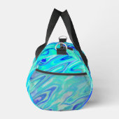 Aqua Blue Marble Textur Abstrakt Flüssig Muster Duffle Bag (Rechts)