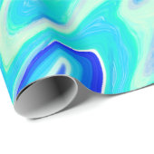 Aqua Blue Marble Textur Abstrakt Flüssig Muster Geschenkpapier (Rolleneckpunkt)