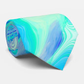 Aqua Blue Marble Textur Abstrakt Flüssig Muster Krawatte (Gerollt)
