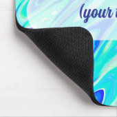 Aqua Blue Marble Textur Abstrakt Flüssig Muster Mousepad (Ecke)