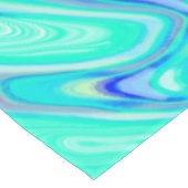 Aqua Blue Marble Textur Abstrakt Flüssig Muster Tischdecke (Schrägansicht)