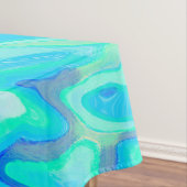 Aqua Blue Marble Textur Abstrakt Flüssig Muster Tischdecke (Beispiel)