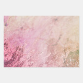 Aqua Blue Marble Textur Silver Glitzer Sea Waves Geschenkpapier Set (Vorderseite 3)