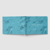 Aqua Blue Marble Wedding Gästebuch (Voll)