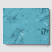 Aqua Blue Marble Wedding Gästebuch (Rückseite)
