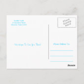 Aqua Blue Masquerade Ball 16 . Geburtstag Geburtst Postkarte (Rückseite)