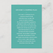 Aqua Blue Memorial Beerdigungskarte mit Foto Begleitkarte (Rückseite)