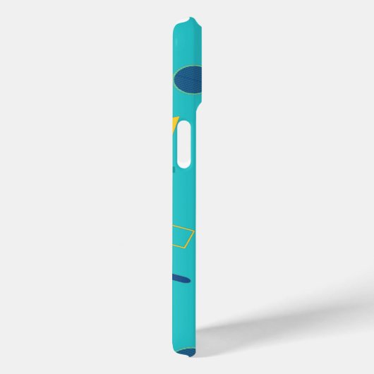 Aqua Blue Memphis Monogram Case-Mate iPhone Hülle (Rückseite / Rechts)