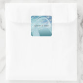 Aqua Blue Mermaid Quadratischer Aufkleber (Tasche)