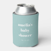 Aqua Blue Minimalist Cute Custom Baby Shower