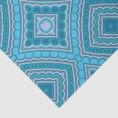 Aqua Blue Mint Aquamarin Türkis Ethnic Boho Muster Seidenpapier (Ausschnitt)