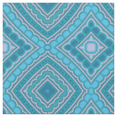 Aqua Blue Mint Aquamarin Türkis Ethnic Boho Muster Stoff (Nahaufnahme)