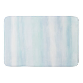 Aqua Blue Mint White Water color Streifen Badematte
