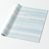 Aqua Blue Mint White Water color Streifen Geschenkpapier (Ungerollt)