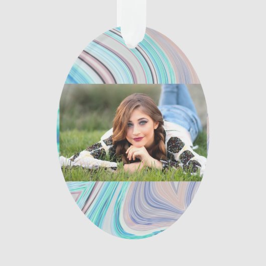 Aqua Blue Minze Green lilac lila pastellfarbener R Ornament (Vorderseite)