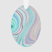 Aqua Blue Minze Green lilac lila pastellfarbener R Ornament (Rückseite)