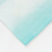 Aqua Blue Minze White Water color Streifen II Fleecedecke (Ecke)