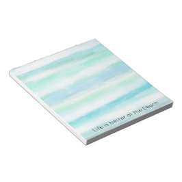 Aqua Blue Minze White Water color Streifen II Notizblock