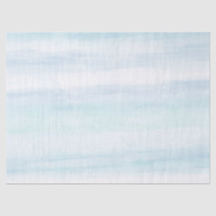 Aqua Blue Minze White Watercolor Streifen Seidenpapier