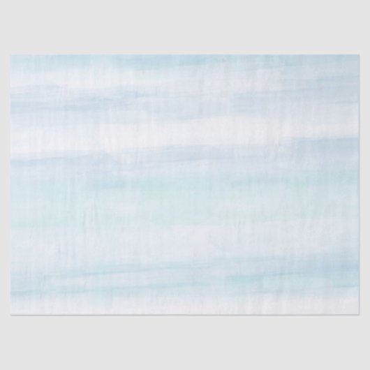 Aqua Blue Minze White Watercolor Streifen Seidenpapier (Vorderseite)