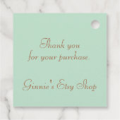 Aqua Blue mit Brown Vielen Dank für Ihre Unterstüt Geschenkanhänger (Rückseite)