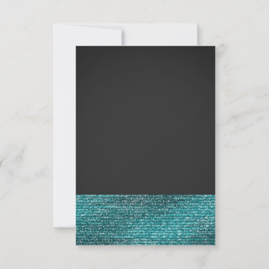 Aqua Blue Modern Glam Sequins Tischnummer Card (Rückseite)