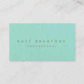 Aqua Blue Modern Minimalistisch Beruflich Visitenkarte (Vorderseite)