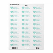 Aqua Blue Monogram Custom Return Address Label (Vorne)