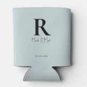 Aqua Blue Monogram Wedding Dosenkühler (Rückseite)