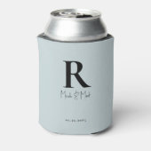Aqua Blue Monogram Wedding Dosenkühler (Kanne Rückseite)