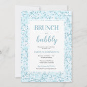 Aqua Blue Mosaic Brunch & Bubbly Einladung (Vorderseite)